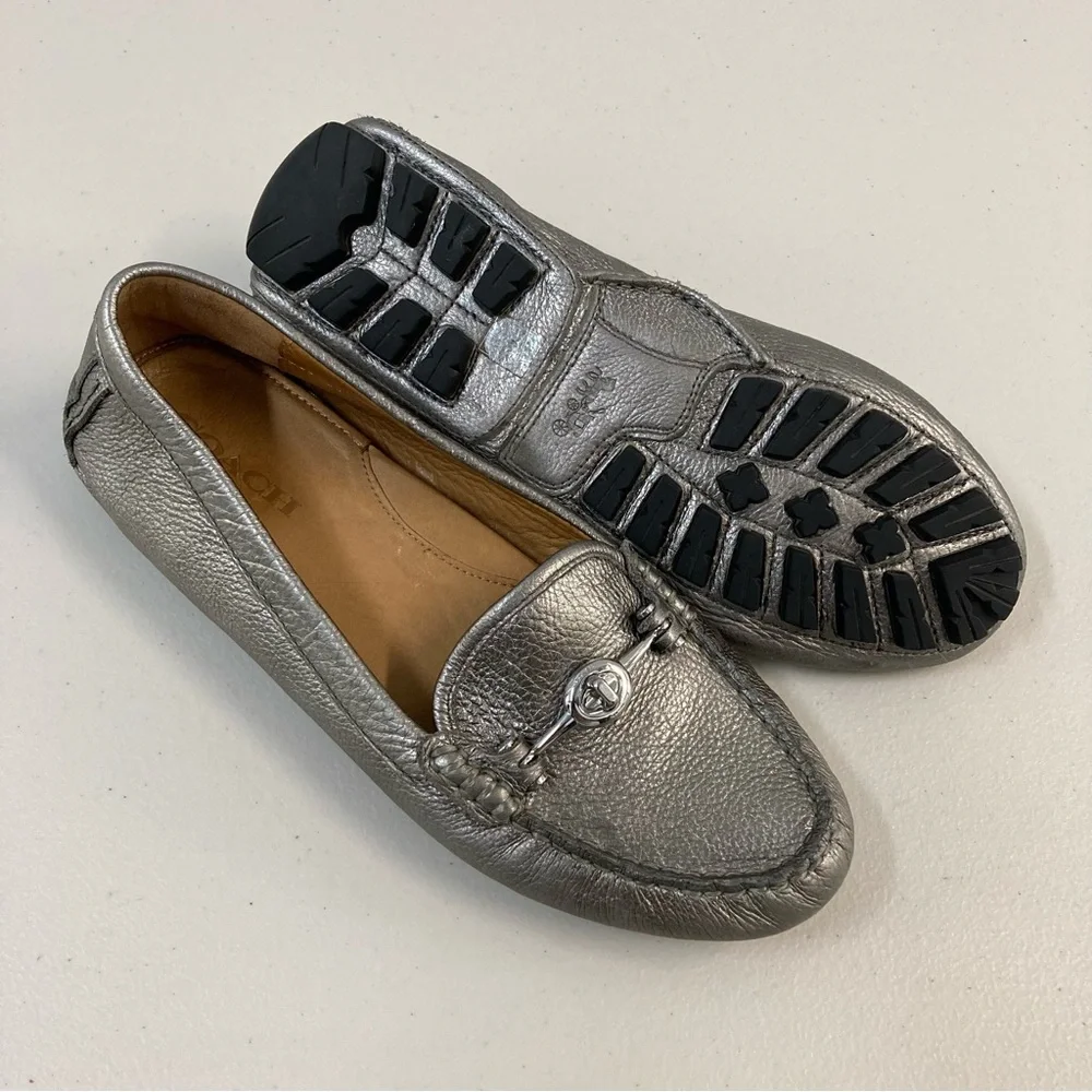 Coach Silver Leather Arlene Driving Moccasin - Picture 2 of 16